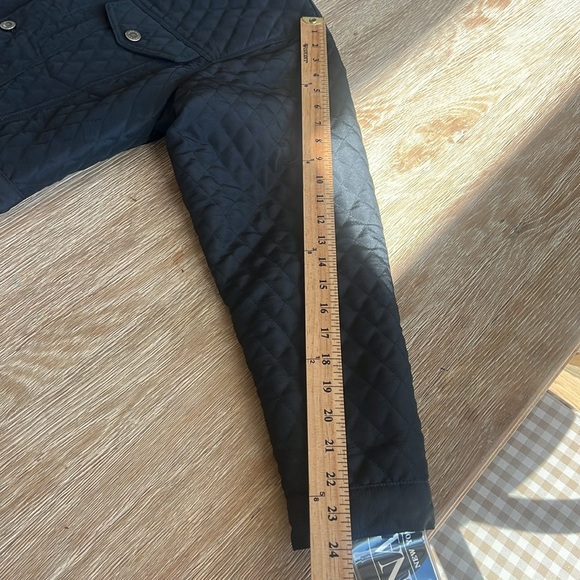 NWT NEIMAN MARCUS BLACK CROPPED QUILTED BARN JACKET FUR LINED gorgeous! - Picture 8 of 15